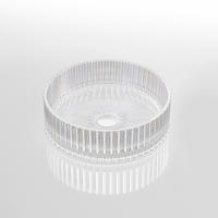 WASCHBECKEN Klarglasspüle Regenbogen Ø40 / 12 cm - Roségold, Glas (40/12/40cm) - EMKE