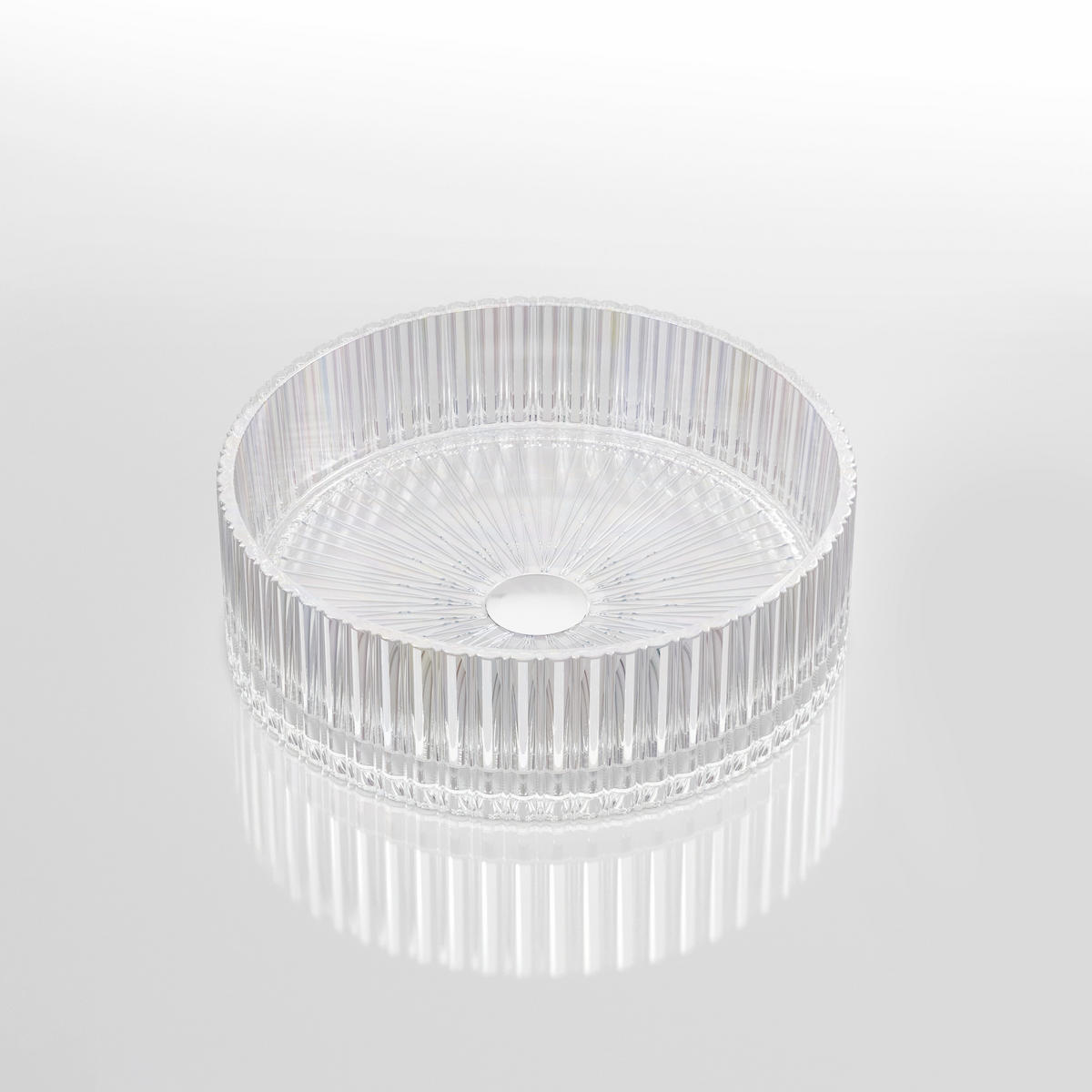 WASCHBECKEN Klarglasspüle Regenbogen Ø40 / 12 cm - Roségold, Glas (40/12/40cm) - EMKE