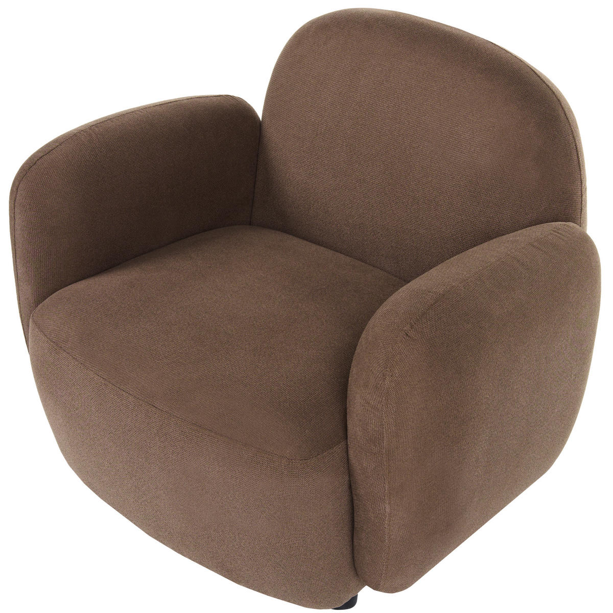 SESSEL Stoff Braun Jule - Schwarz/Braun, Kunststoff/Textil (89/77/82cm) - Beliani