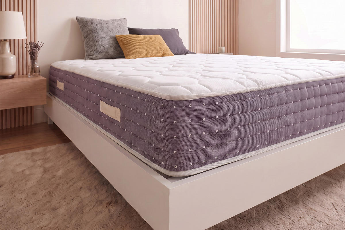 MATRATZE Grand Spring Hotel - 200X200 cm- Härtegrad H3/H4 - Grau, Textil (200/200cm) - Moonia