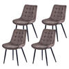 STUHL-SET 4 Stück Samt-YZ2 - Mokka, Textil (53/88/62.5cm) - HOMAVO