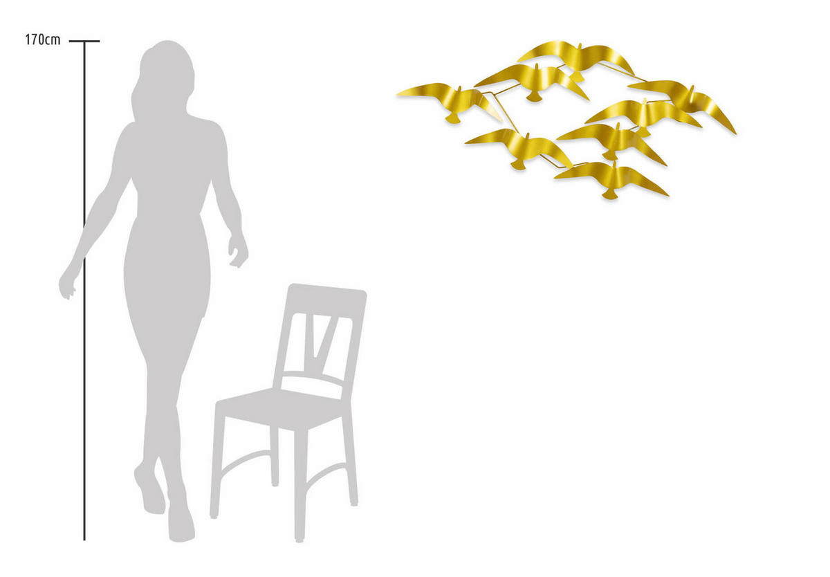 WANDDEKO Gold 121/53 cm - Goldfarben, Metall (3.1/53/6cm) - KUNSTLOFT