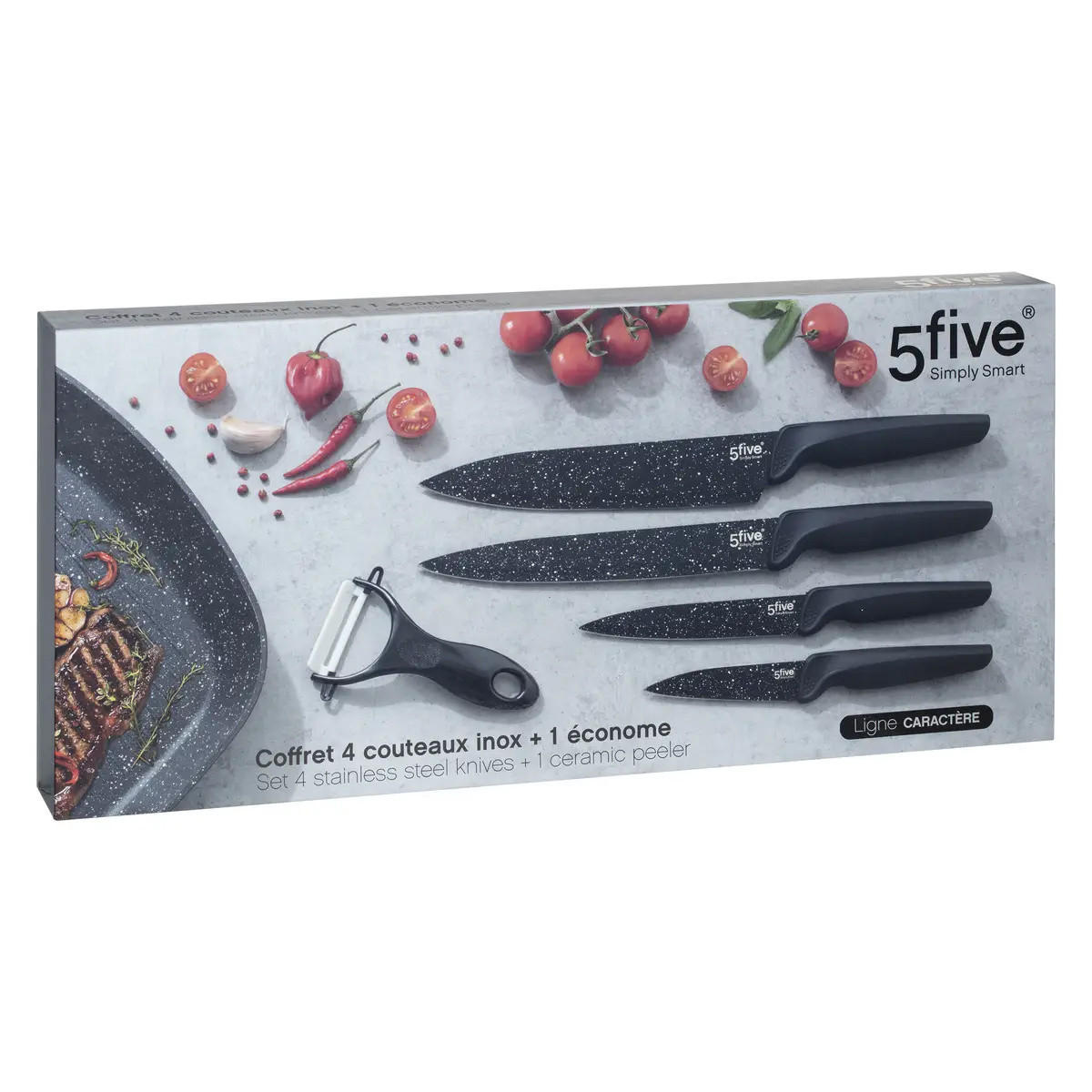 KÜCHENMESSER Edelstahl 37/17 cm - Schwarz, Metall - Secret de Gourmet