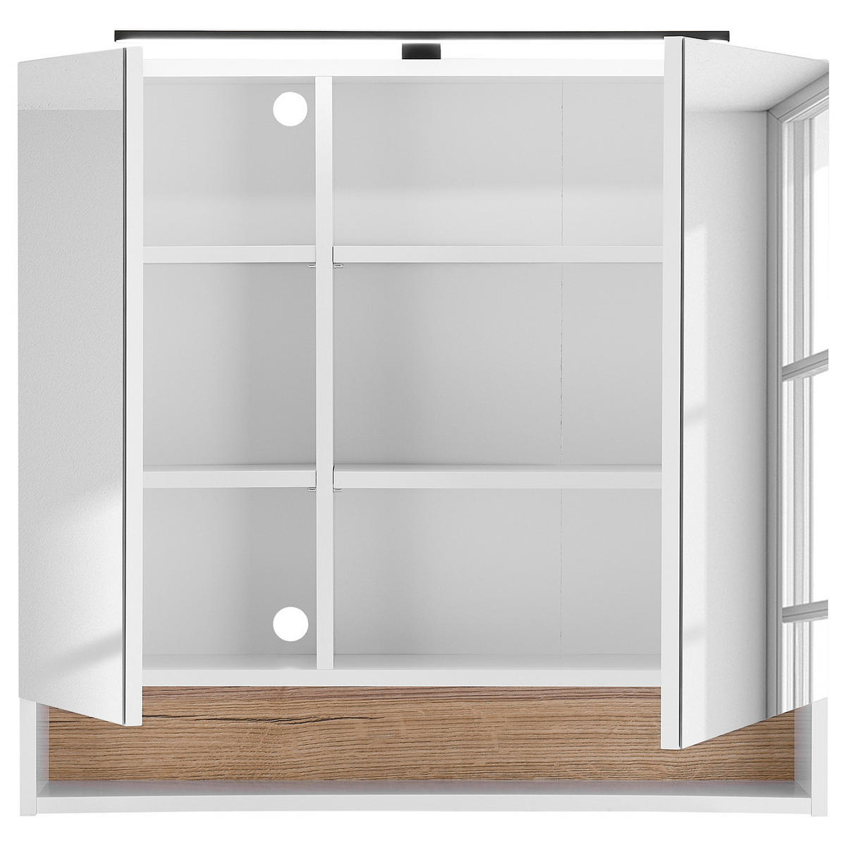 SPIEGELSCHRANK mit Beleuchtung - Weiß, Holzwerkstoff (80/76/22cm) - home24