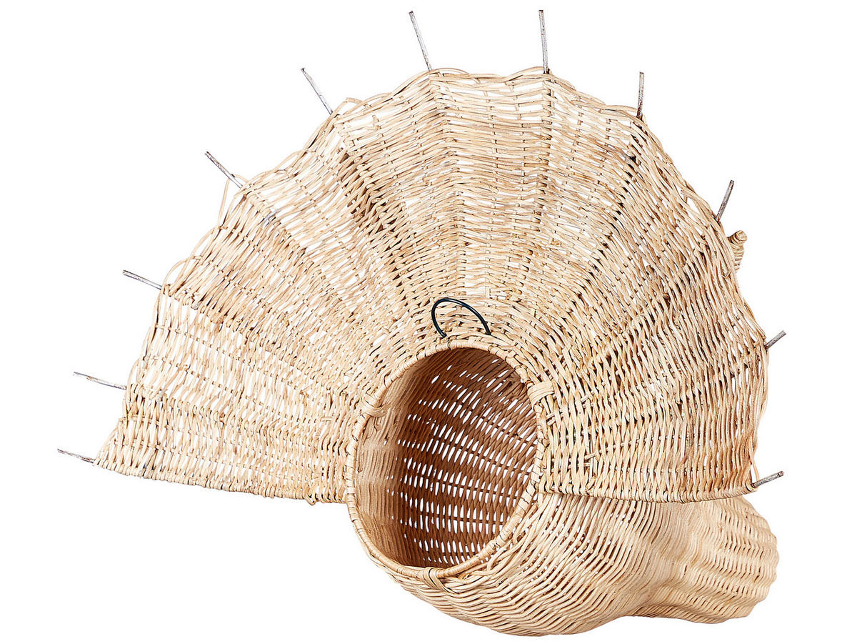WANDDEKORATION Rattan heller holzfarbton Bioko - Hellbraun, Naturmaterialien (63/44/40cm) - Beliani