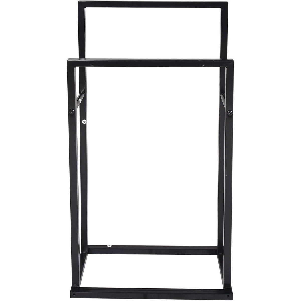 HANDTUCHHALTER Schwarz 2-etagig - Schwarz, Metall (44.5/21/86cm)