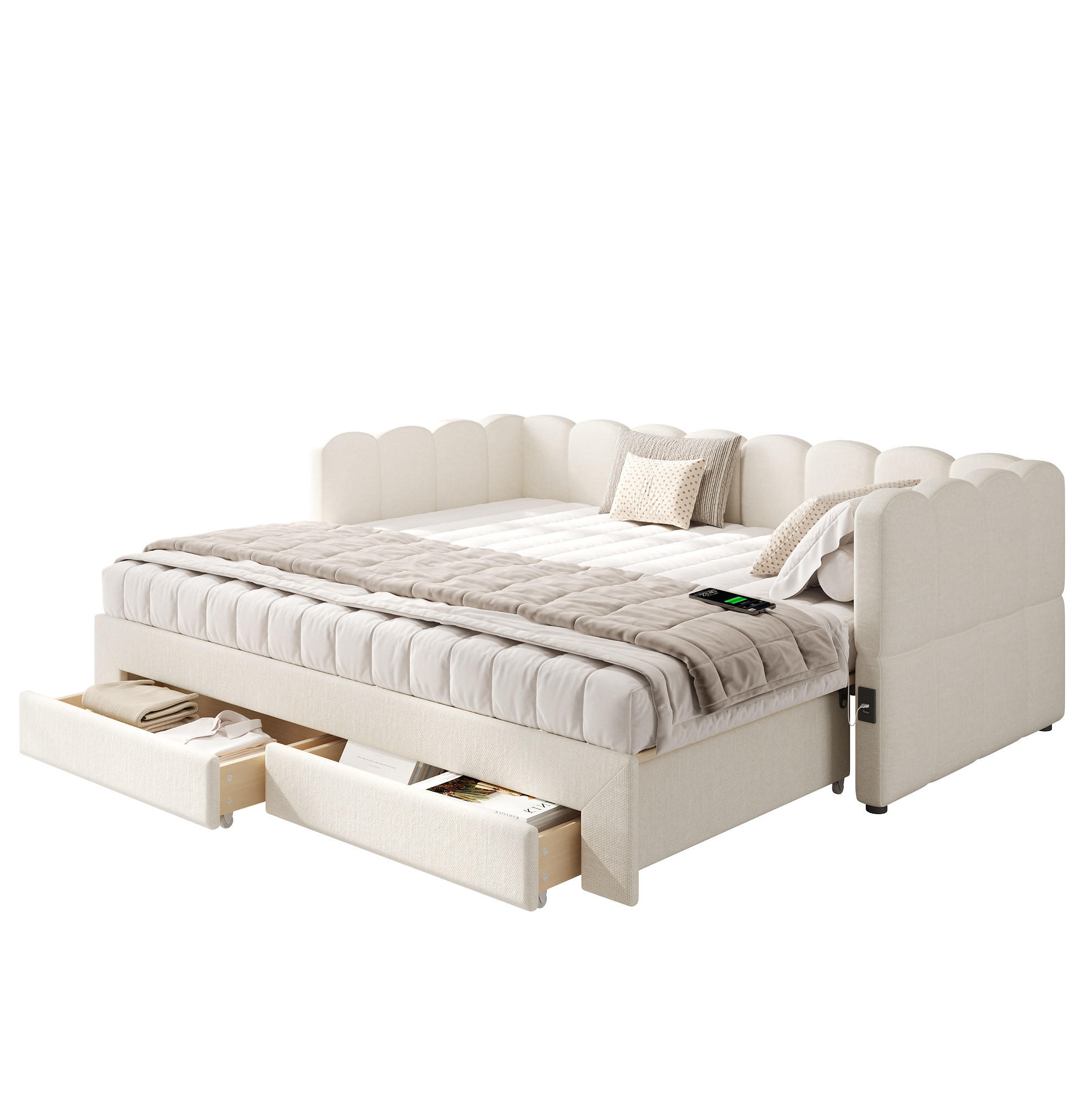 Redom Tagesbett Beige 90x190 cm