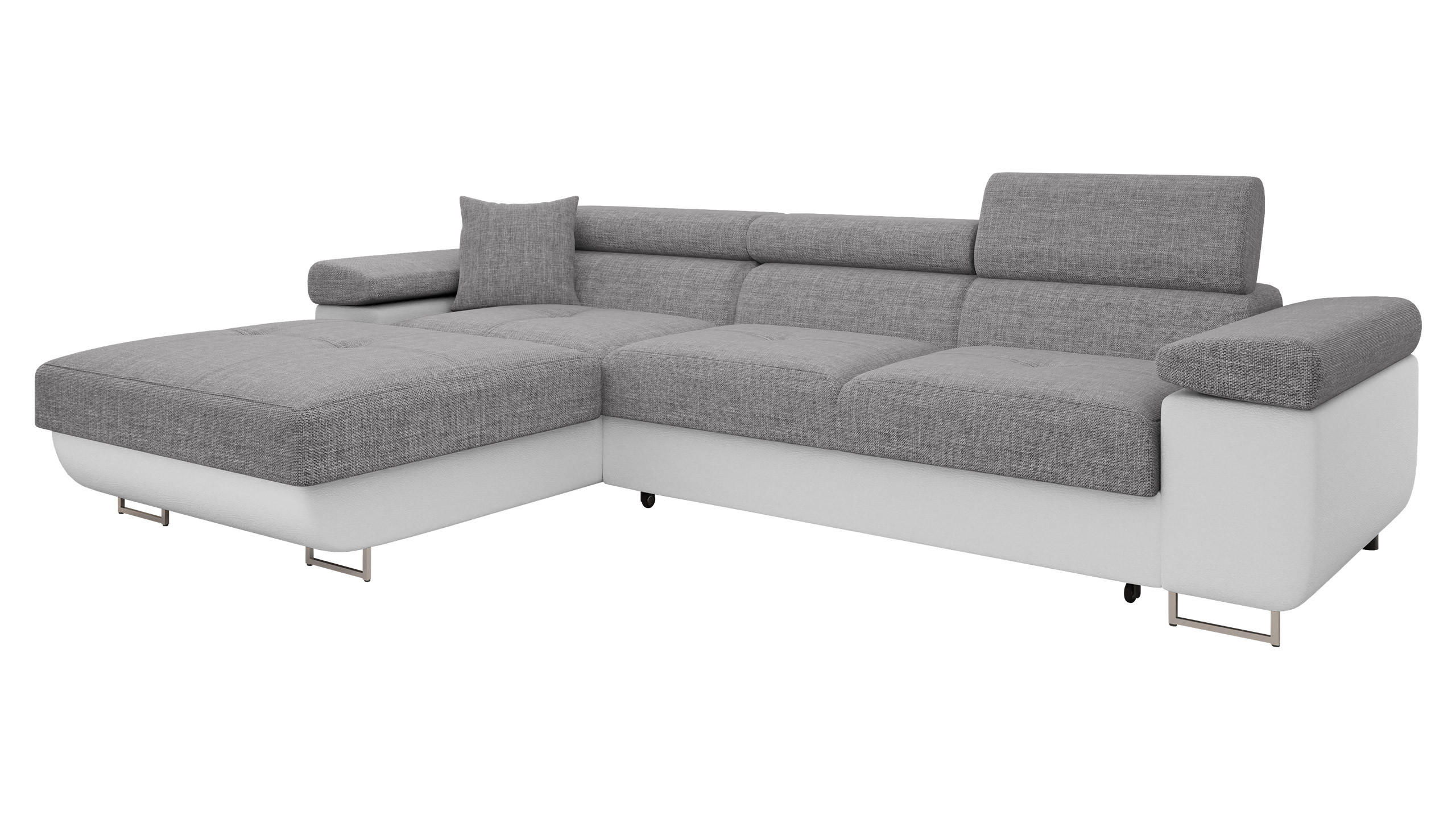 ECKSOFA Torezio Mini, Seite: Links - Graphitfarben, Holz/Textil (280/170cm) - MIRJAN24