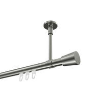 INNENLAUF-GARDINENSTANGEN-SET Sonette Sitra 140 cm, 1-läufig, 20 mm Ø Edelstahl-Optik - Edelstahlfarben, Metall (140cm) - INTERDECO