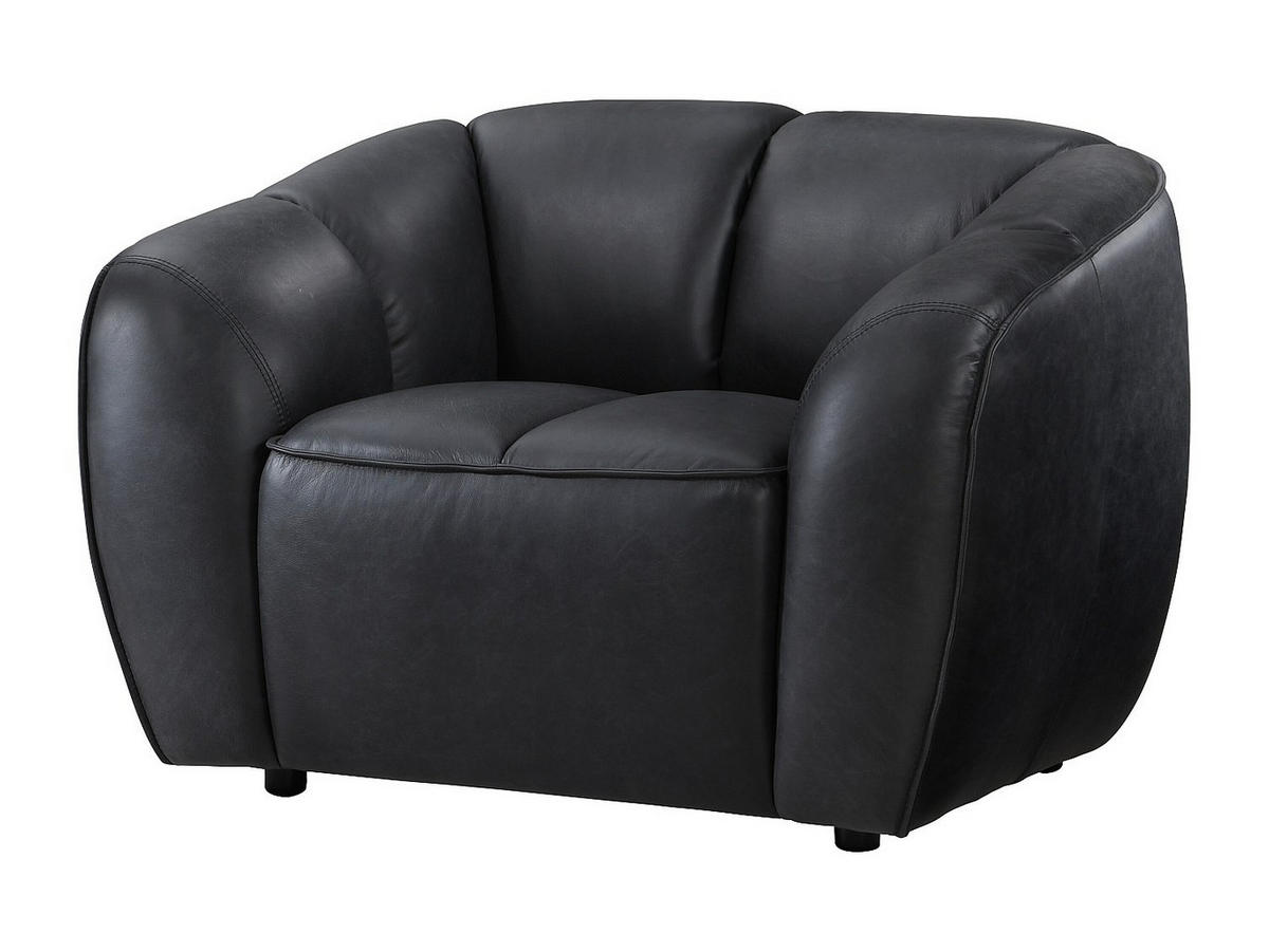 SESSEL mit gerader Rückenlehne - 1 Person - leder - schwarz Pradoni - Schwarz, Leder (111.5/77.5/90cm) - Vente-Unique