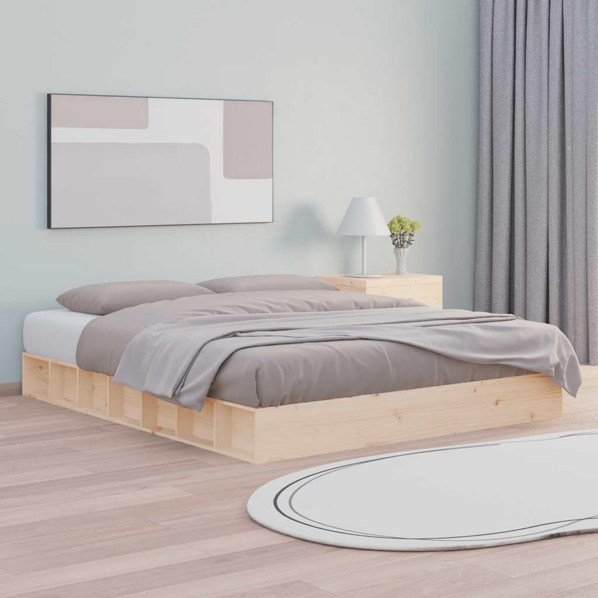 MASSIVHOLZBETT 160/200 Cm - Braun, Textil (160/200cm) - vidaXL
