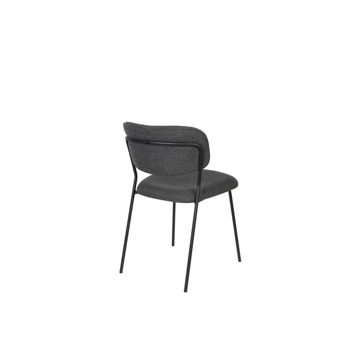 ESSZIMMERSTUHL Jolien Schwarz/ Dunkelgrau - 2 er Set - Dunkelgrau, Textil (48/77/56cm) - Housecraft Living