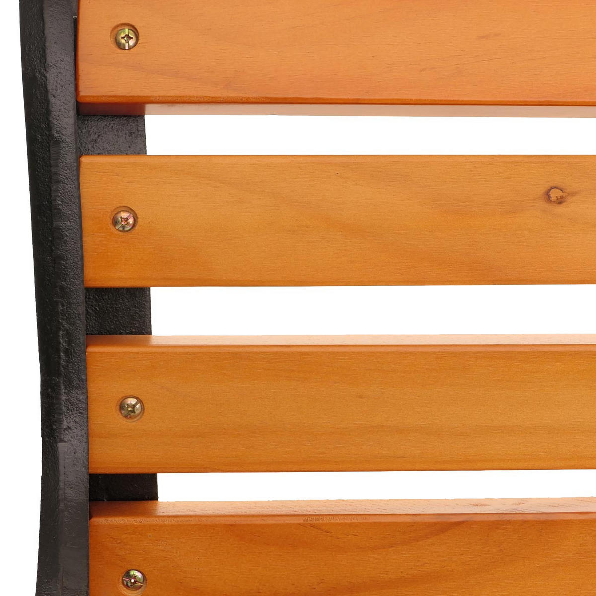 GARTENBANK Schwarz, Teak Dekor - Schwarz/Teakfarben, Holz (164/78/35cm) - MCW
