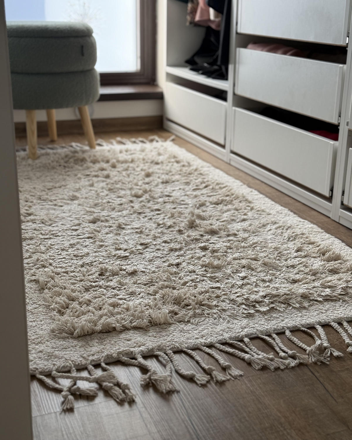 CHLUPATÝ KOBEREC SHAGGY Bitlis 150/80 cm - béžová, textil (80/150cm) - Beliani