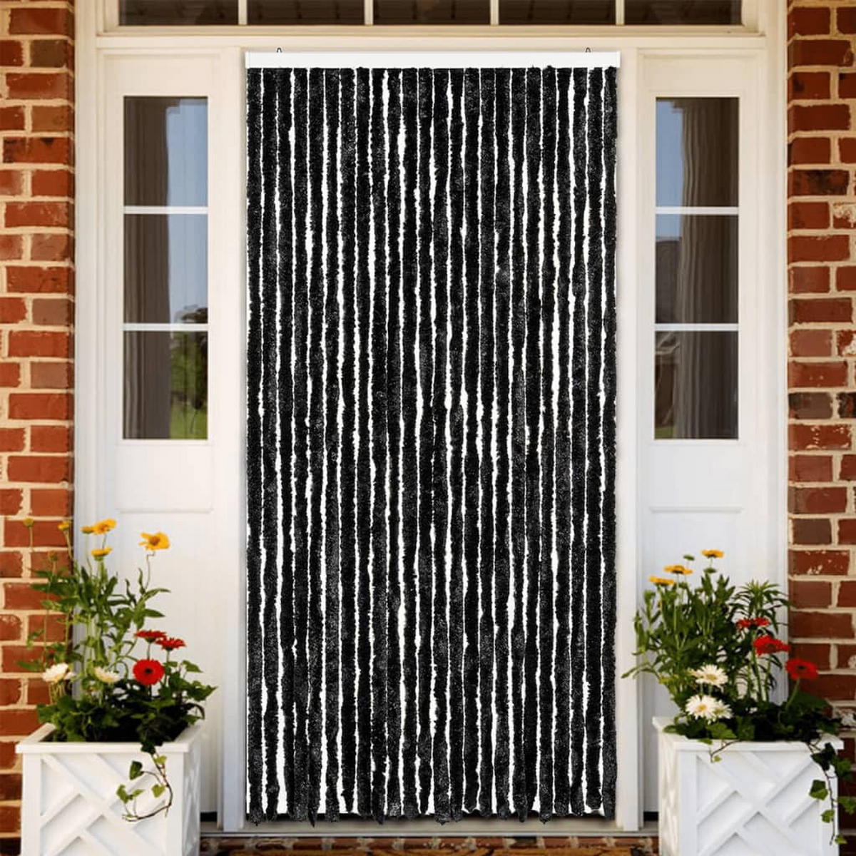 INSEKTENSCHUTZ-VORHANG Anthrazit 100/220 Cm Chenille - Anthrazit, Kunststoff (100/220/100cm) - vidaXL