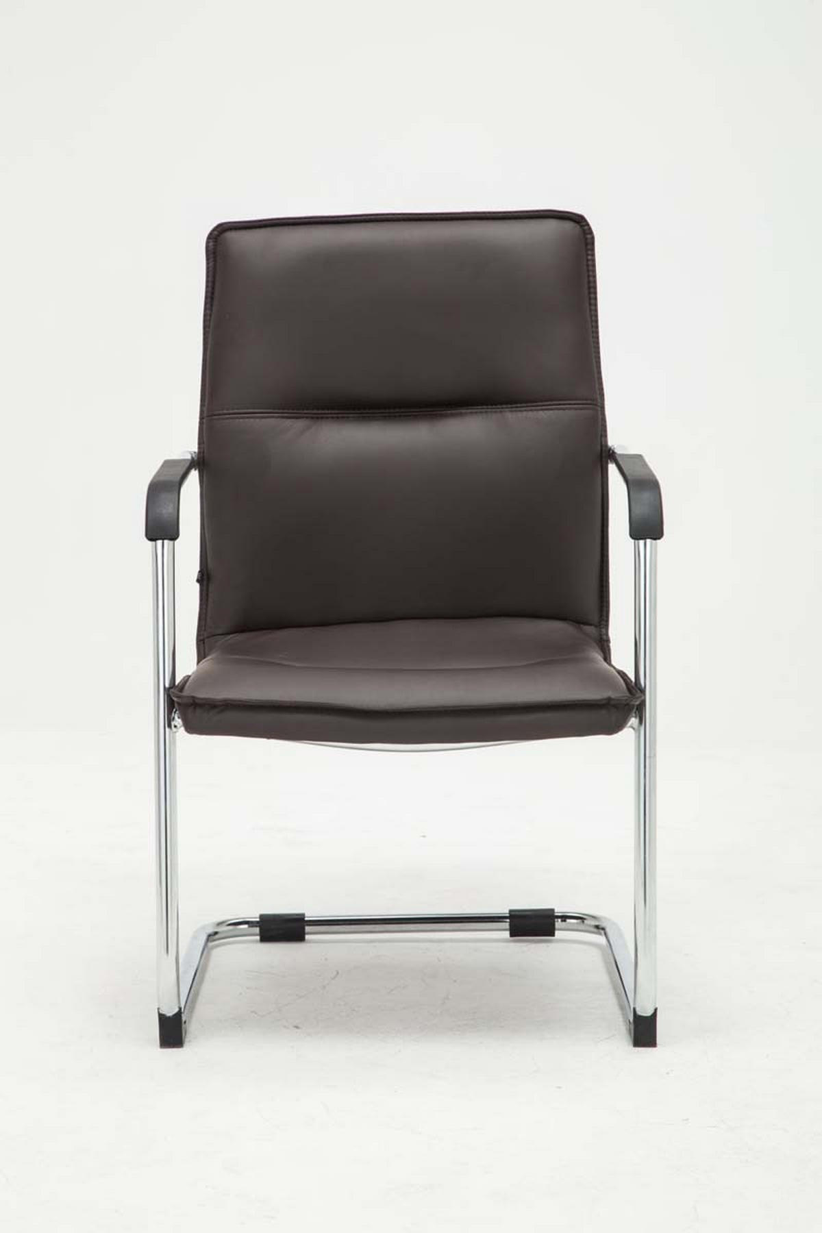 BESUCHERSTUHL 2er-Set SEATTLE 92x56x60 cm Braun Kunstleder - Braun, Leder/Metall (56/92/60cm) - DELUKE