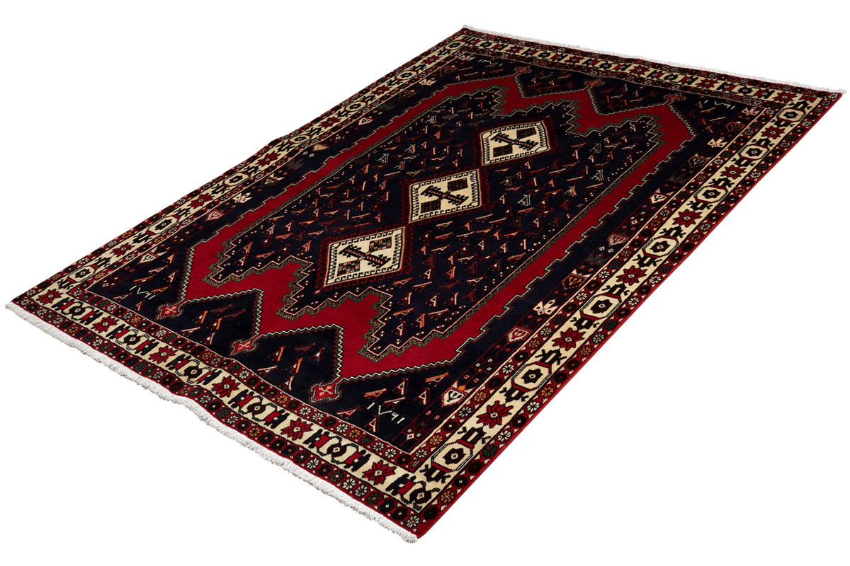 ORIENTTEPPICH handgeknüpft Afshar Blau 219/168 cm Schurwolle - Blau, Textil (168/219cm) - Looma