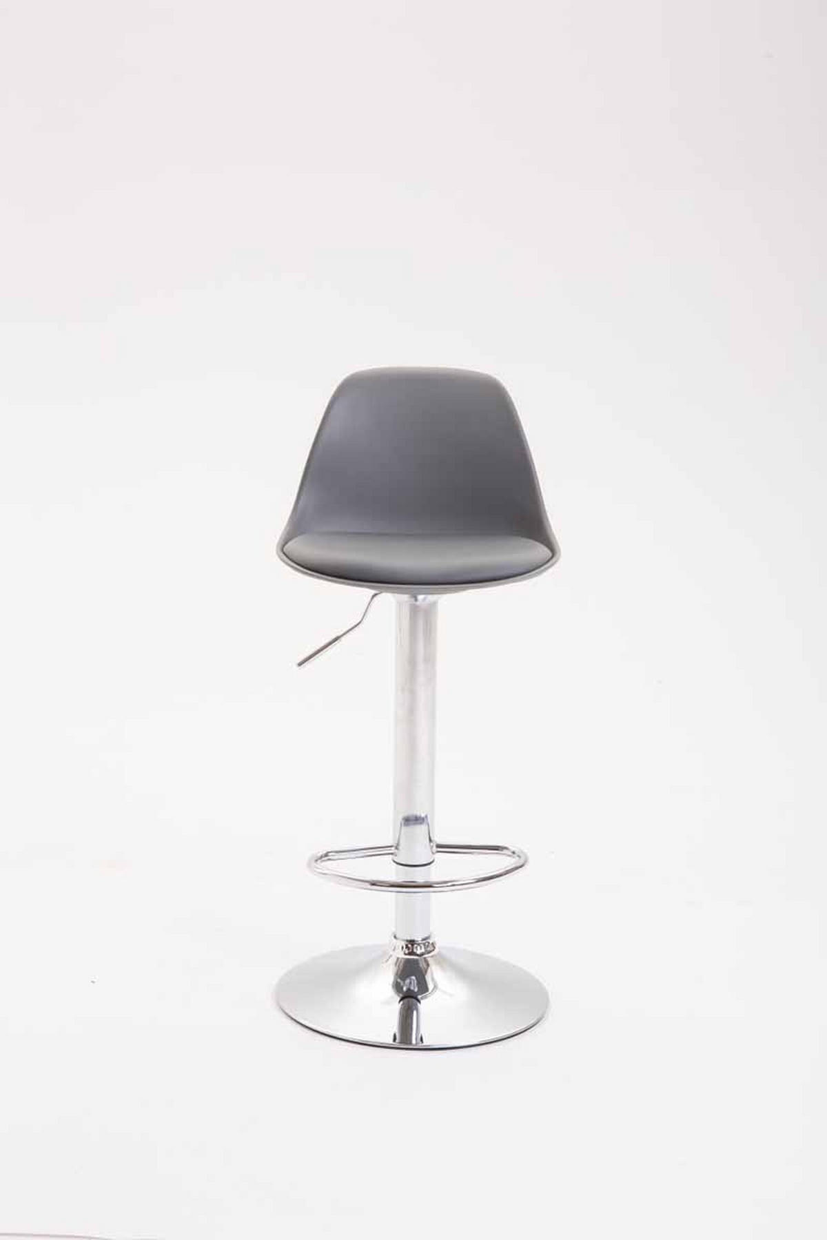 BARHOCKER Kilian, Gestell Metall in Chromoptik, Kunstleder Grau - Chromfarben/Grau, Kunststoff/Textil (39/100/43cm) - TPFLiving