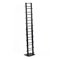CD-STÄNDER Tower Metall mit Glasfuß, für 126 CDs schwarz - Schwarz, Kunststoff (20/138/12cm) - DESIGN DELIGHTS