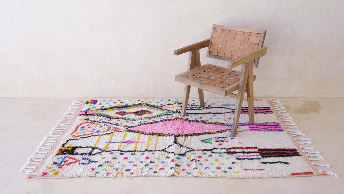 BERBERTEPPICH aus Marokko aus Wolle pop 200x 300 cm - Multicolor, Naturmaterialien (200/300cm) - AFK Living