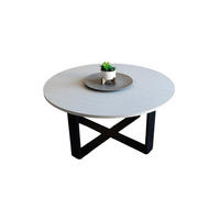 COUCHTISCH rund Pinie Weiß Eiche Schwarz 86x42 cm - Schwarz/Weiß, Holzwerkstoff (86/86/42cm) - designimpex