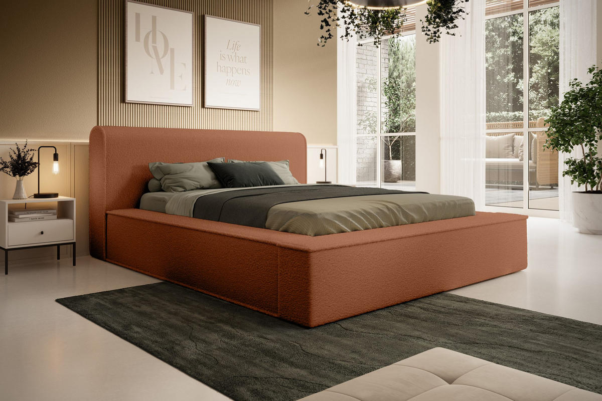 POLSTERBETT aus Polstermaterial Pedrosa 180x200 cm, Braun - Braun, Textil (180/200cm) - Fedve