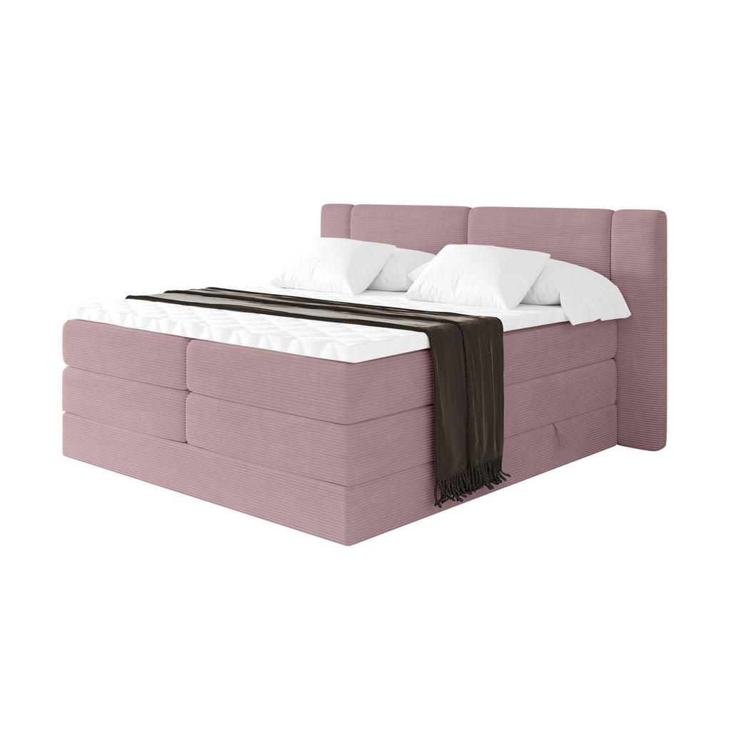 ALTDECOR POSTEL boxspring s matracemi H3/H4 - EVON KING - 200x200 cm Růžová