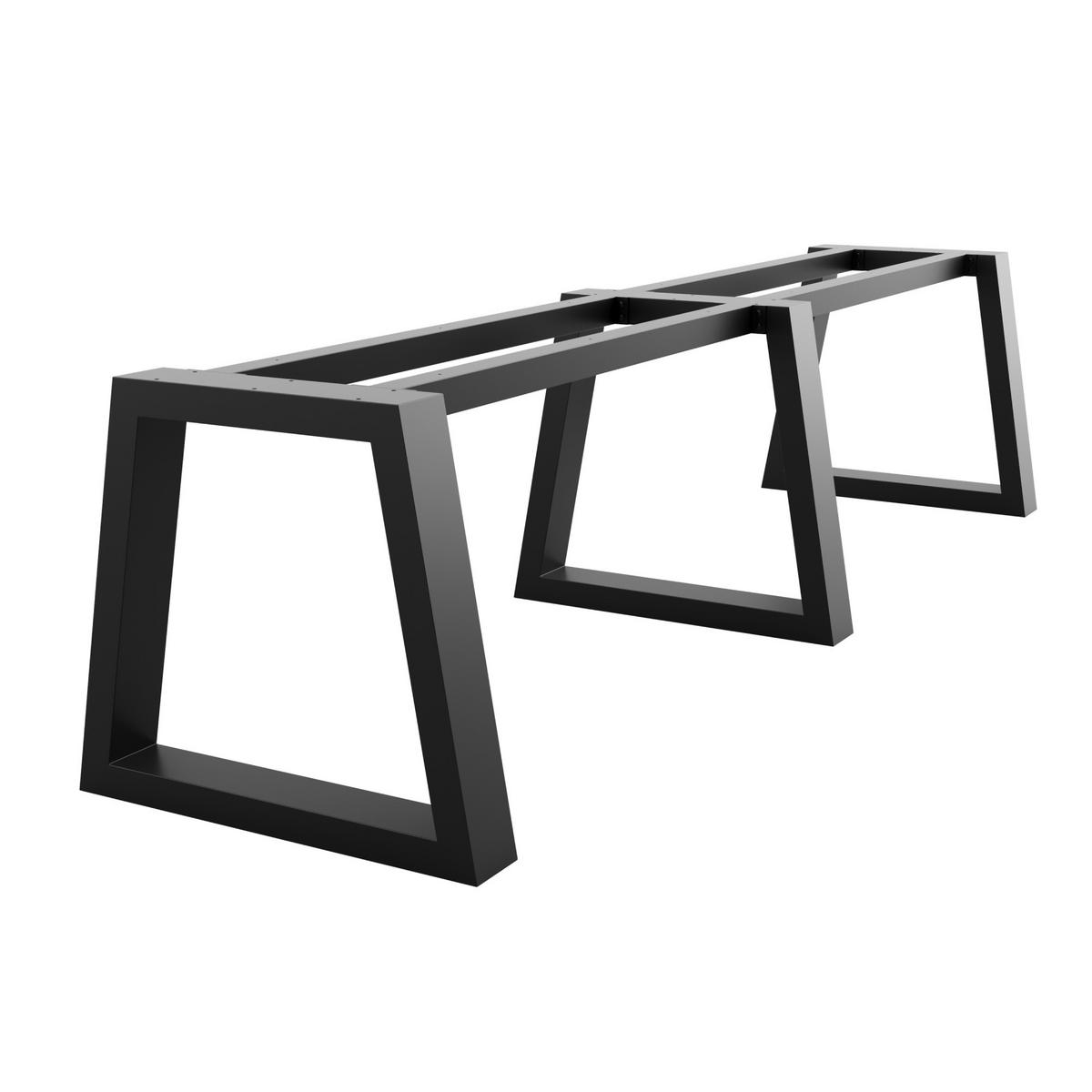 TISCHBEINE Nemesis Extreme Long Metall Schwarz 340/80/72 cm - Schwarz, Metall (80/72/340cm) - Metalo Pro