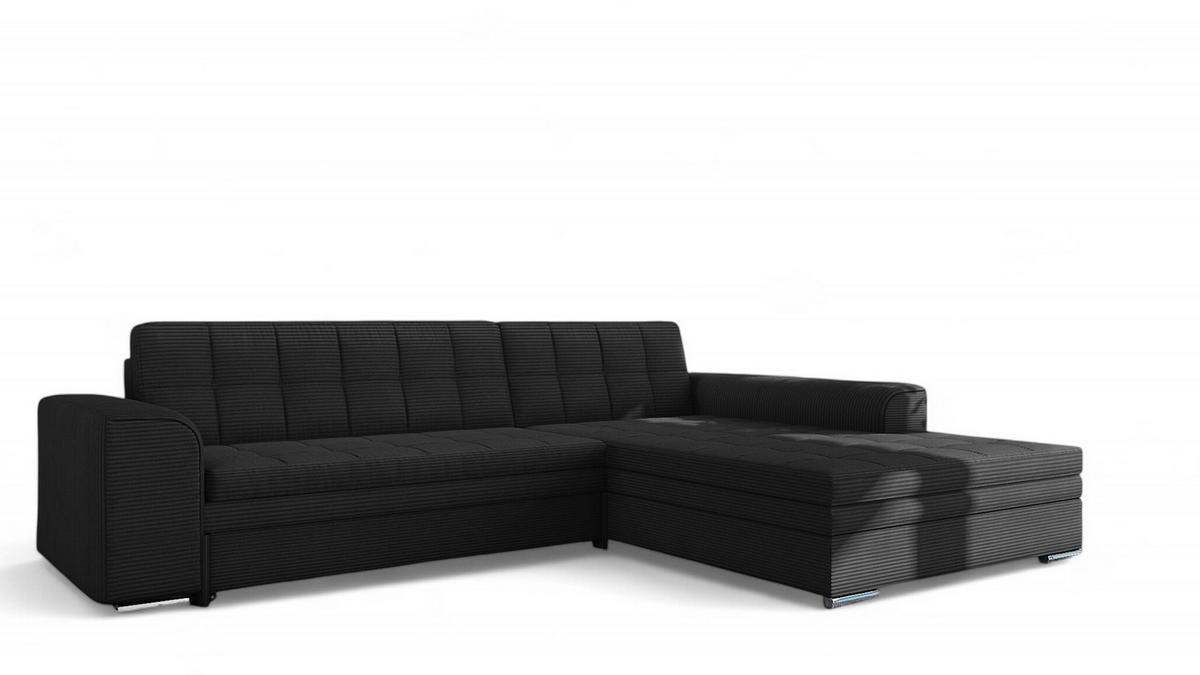 ECKSOFA Lusaka Mit Schlaffunktion - Schwarz, Holzwerkstoff/Textil (198/292cm) - Fun Möbel
