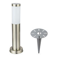 LED STEHLAMPE Edelstahl Silber - Silberfarben, Metall (7.6/7.6/45cm)