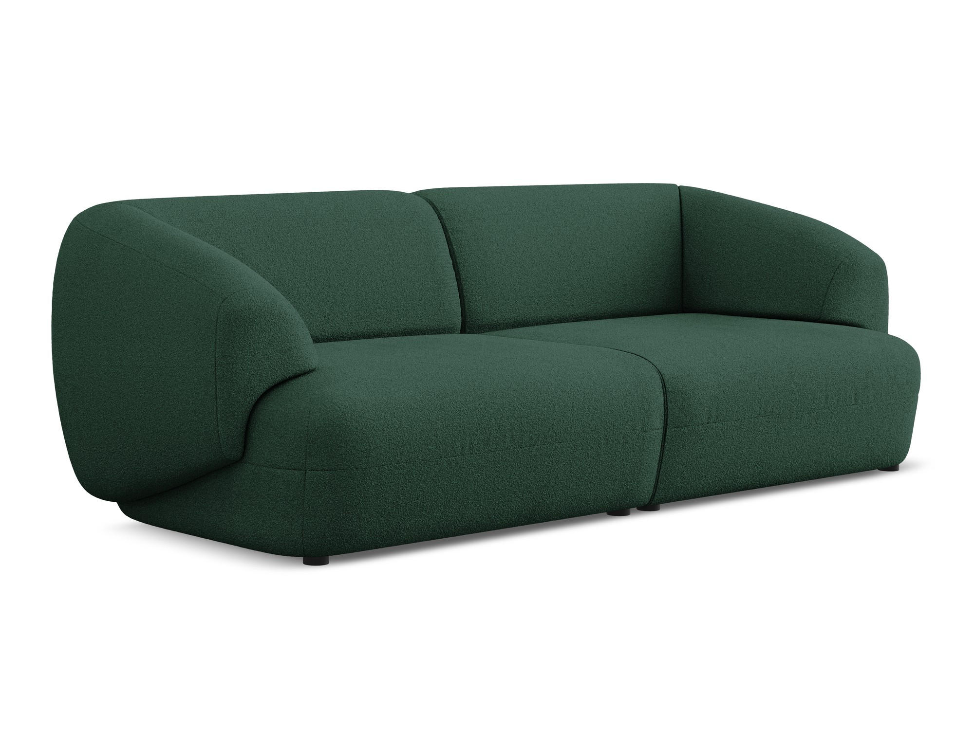 4-SITZER-SOFA Bouclé Stoff Grün - Dunkelgrün/Schwarz, Kunststoff/Textil (232/81/98cm) - Makamii