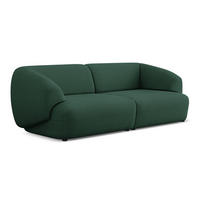 4-SITZER-SOFA Bouclé Stoff Grün - Dunkelgrün/Schwarz, Kunststoff/Textil (232/81/98cm) - Makamii