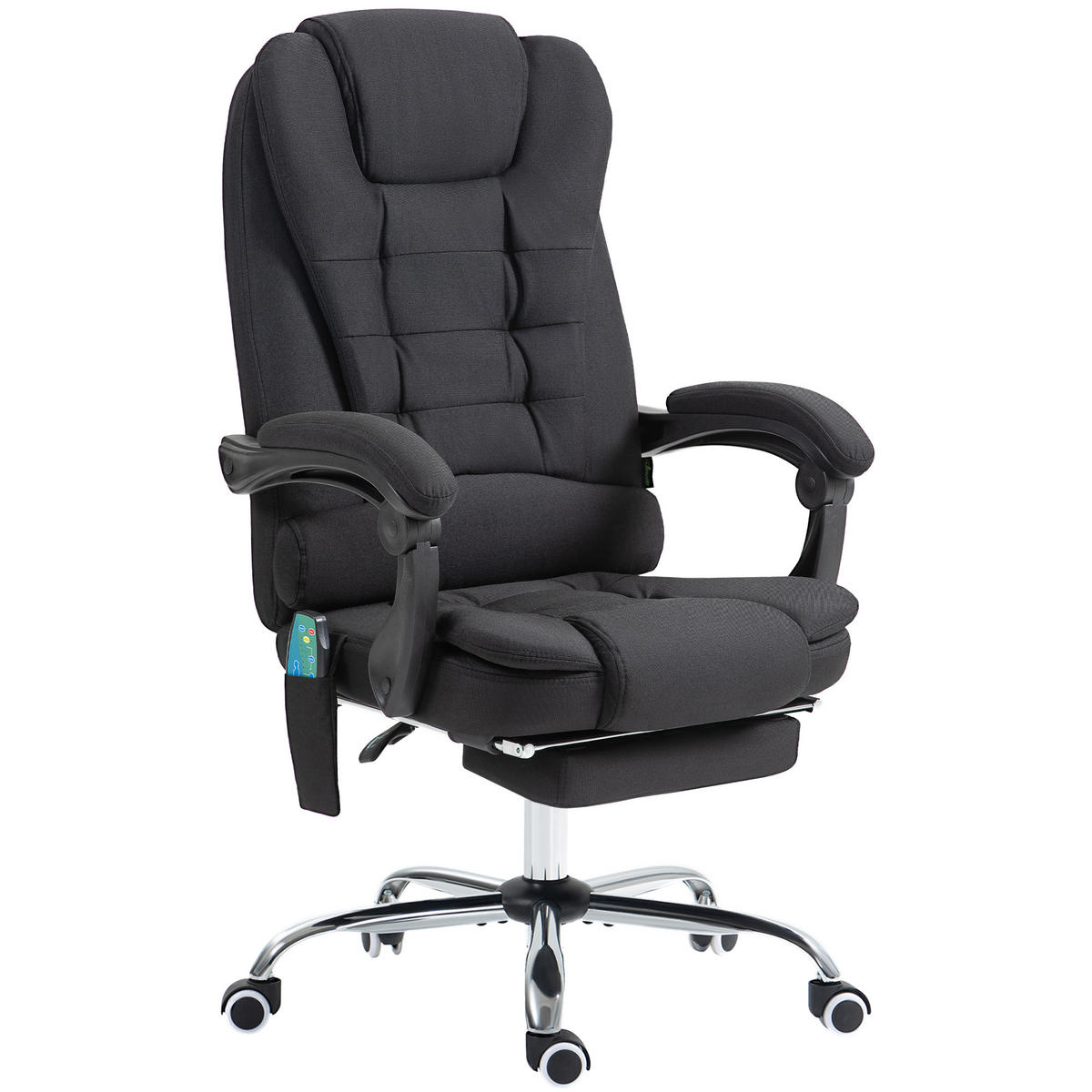DREHSTUHL DE-05160 Massage, Liege- & Wärmefunktion Schwarz - Schwarz, Metall (70/119/65cm) - ComfortXL