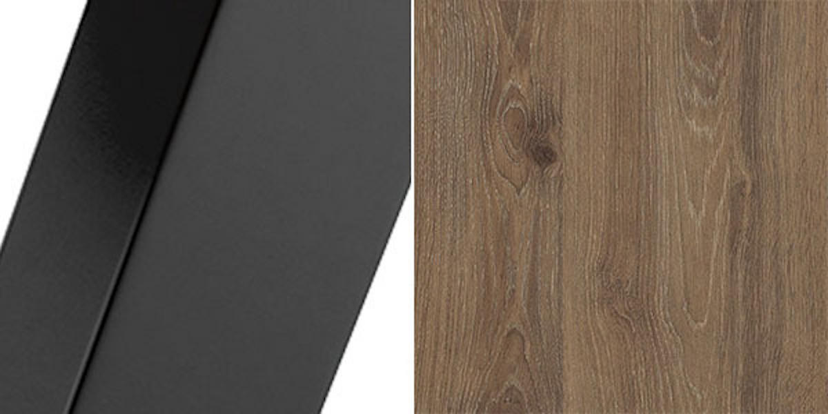 ESSTISCH Alba Davos Eiche trüffelbraun / Schwarz 120/196 / 120 / 76cm - Trüffeleichefarben/Schwarz, Holz/Holzwerkstoff (120/120/76cm) - Feldmann-Wohnen