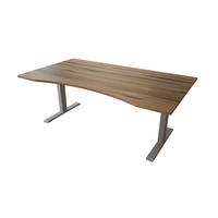 SCHREIBTISCH 180/100 elektrisch höhenverstellbar aus Kernbuche ergonomisch - Silber - Weiß/Braun, Holz (100/180/72.5cm) - MeinMassivholz