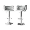 BARHOCKER-SET Muz BS-1142/CM (2 Stück in Samt) - Chromfarben/Grau, Textil/Metall (50/85/52cm) - MIRJAN24