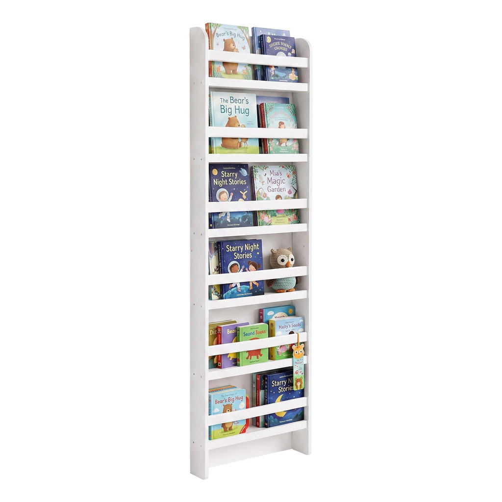 BIBLIOTECĂ Alb copii MDF 6 compartimente 200x55x10 cm