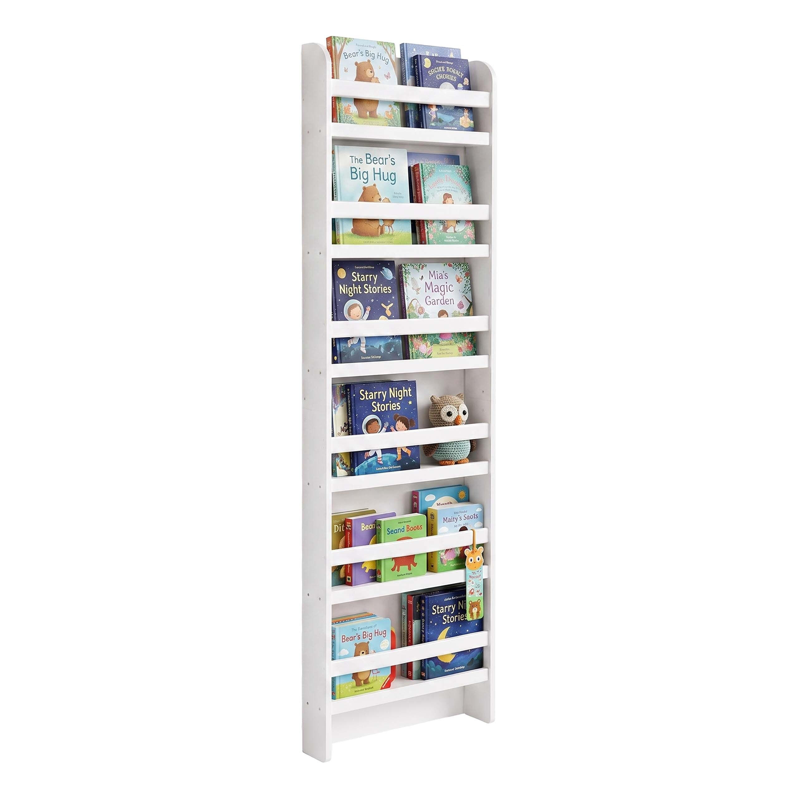 REGÁL Biely detský MDF 6-úrovňový 200 cm - biela, kompozitné drevo (55/200/10cm) - Relaxdays
