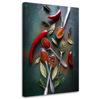 WANDBILD küchengewürze paprika - Grün, Textil (40/60cm) - Feeby