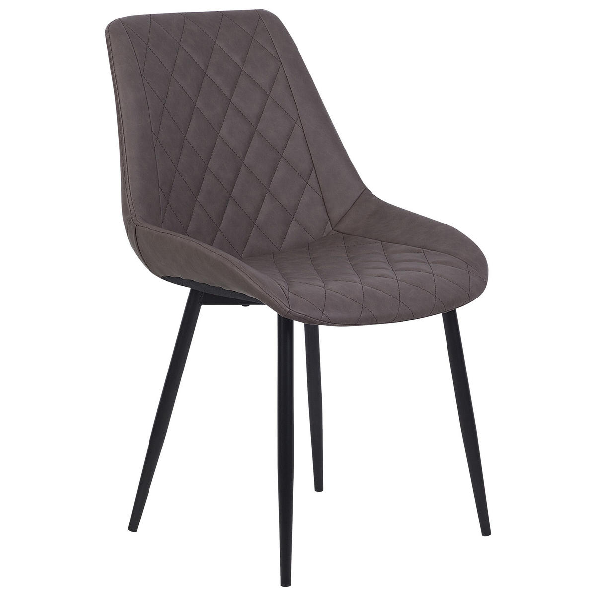 ESSZIMMERSTUHL 2er-Set Kunstleder Dunkelbraun Maribel - Braun, Textil/Metall (52/85/61cm) - Beliani