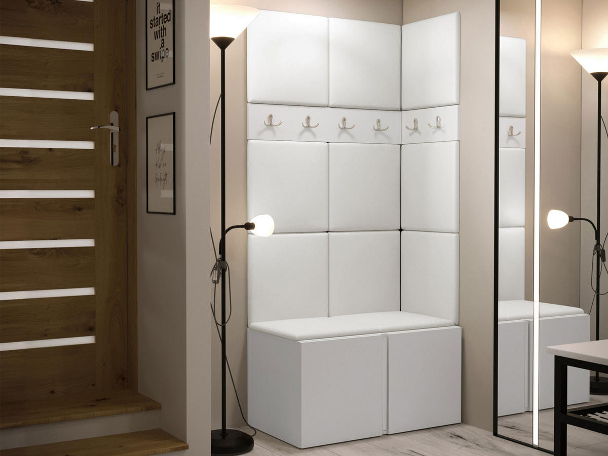 GARDEROBEN-SET Orion I - Weiß, Holzwerkstoff/Kunststoff (84/186/46cm) - MIRJAN24
