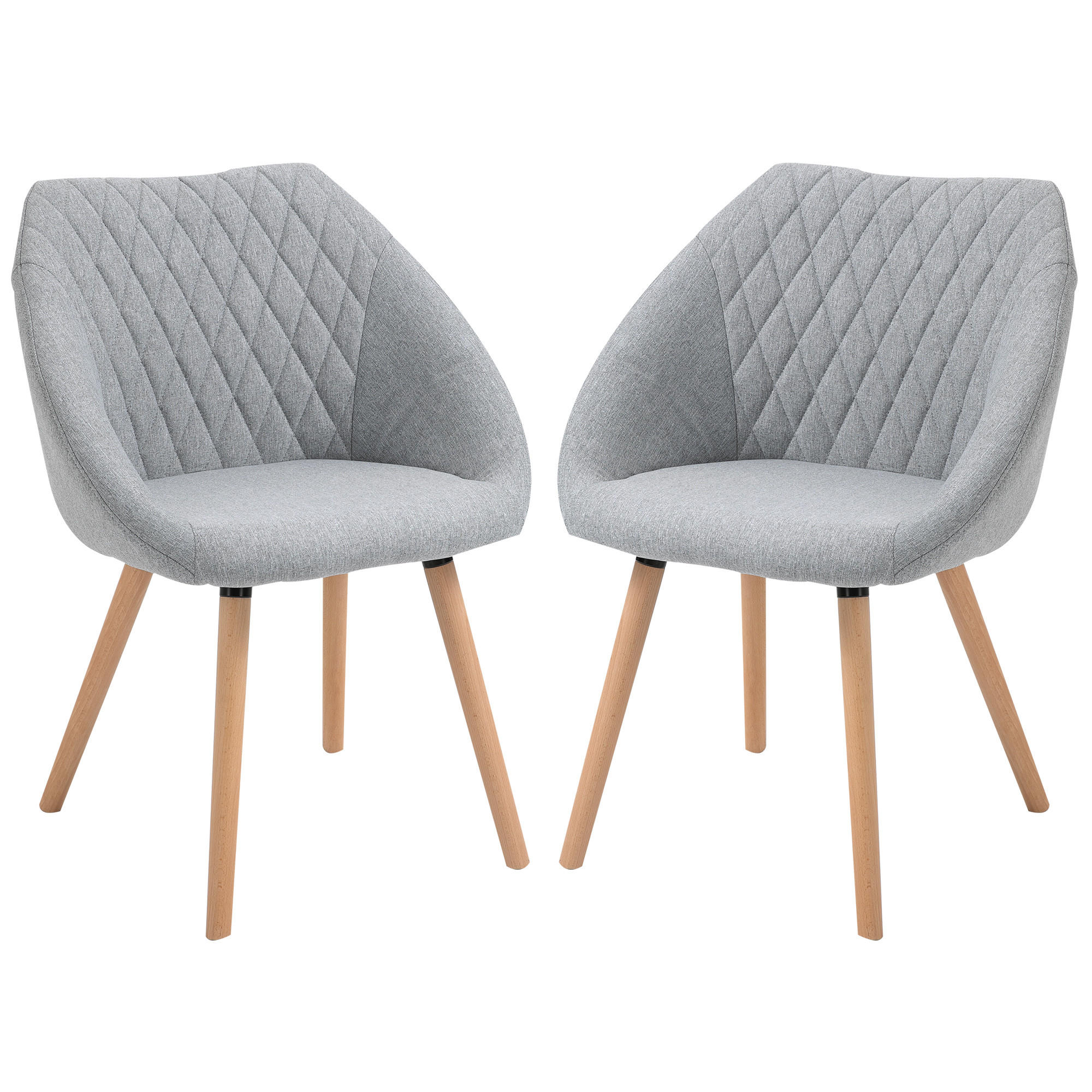 ESSZIMMERSTÜHLE 2er-Set DE-13175 Skandinavisch mit Armlehnen Grau - Grau, Holz (56/79/60cm) - ComfortXL