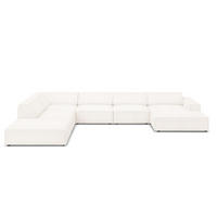PANORAMASOFA links Jodie aus Boucle beige 7 Sitzplätze - Beige, Textil (262/70/364cm) - Micadoni