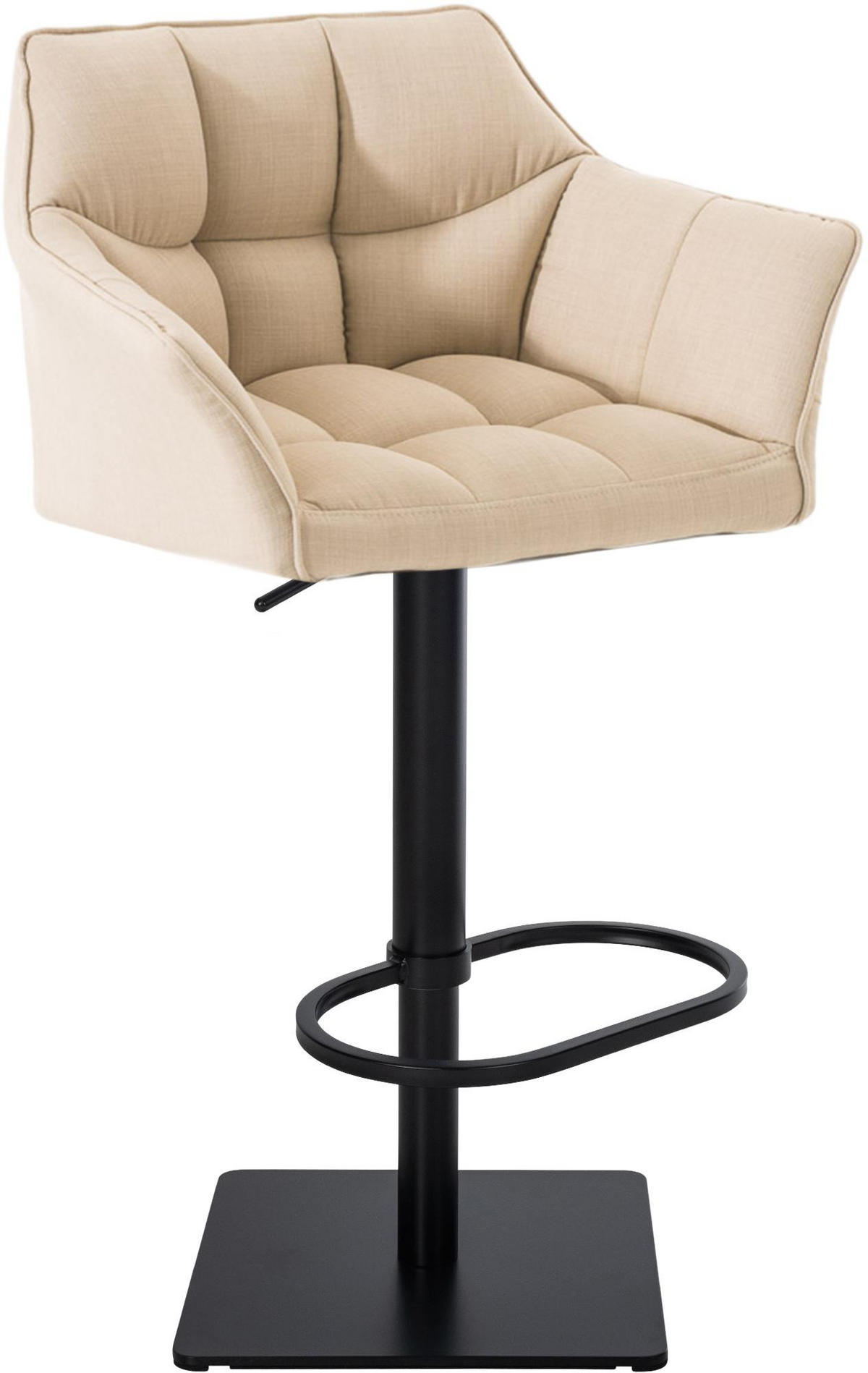 BARHOCKER Stoff Creme - Creme/Schwarz, Textil/Metall (64/88/45cm) - CLP