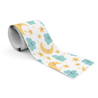 TAPETENBORDÜRE selbstklebend für Kinderzimmer WOLKEN Sterne Monde - Blau/Weiß, Papier (10/300/300cm) - Muralo