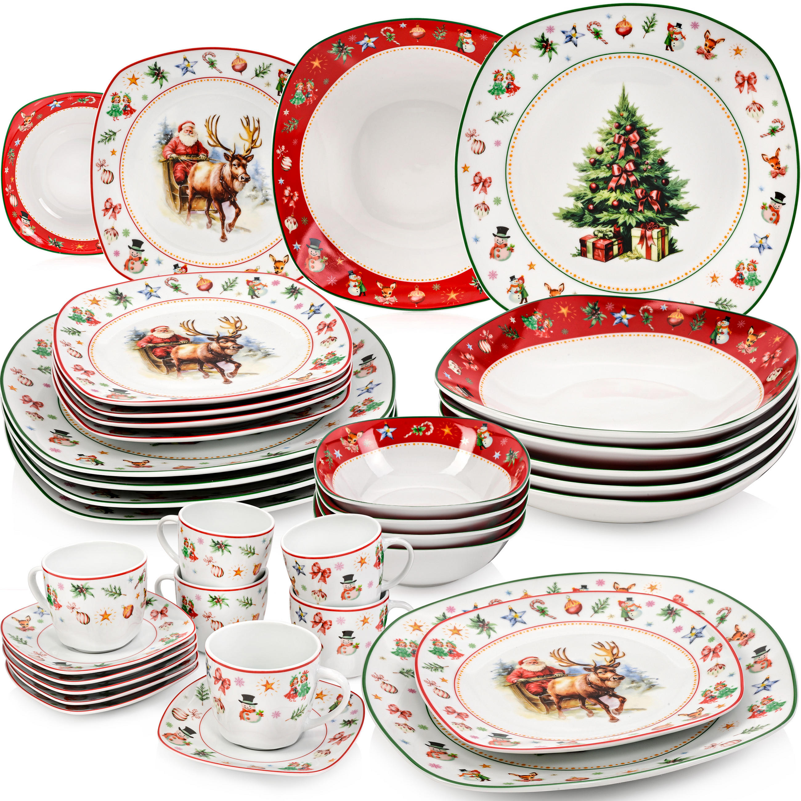 KOMBISERVICE BILGOLA CHRISTMAS DESIGN - 36 teilig aus Porzellan - Weiß, Keramik (50/30/70cm) - Sänger