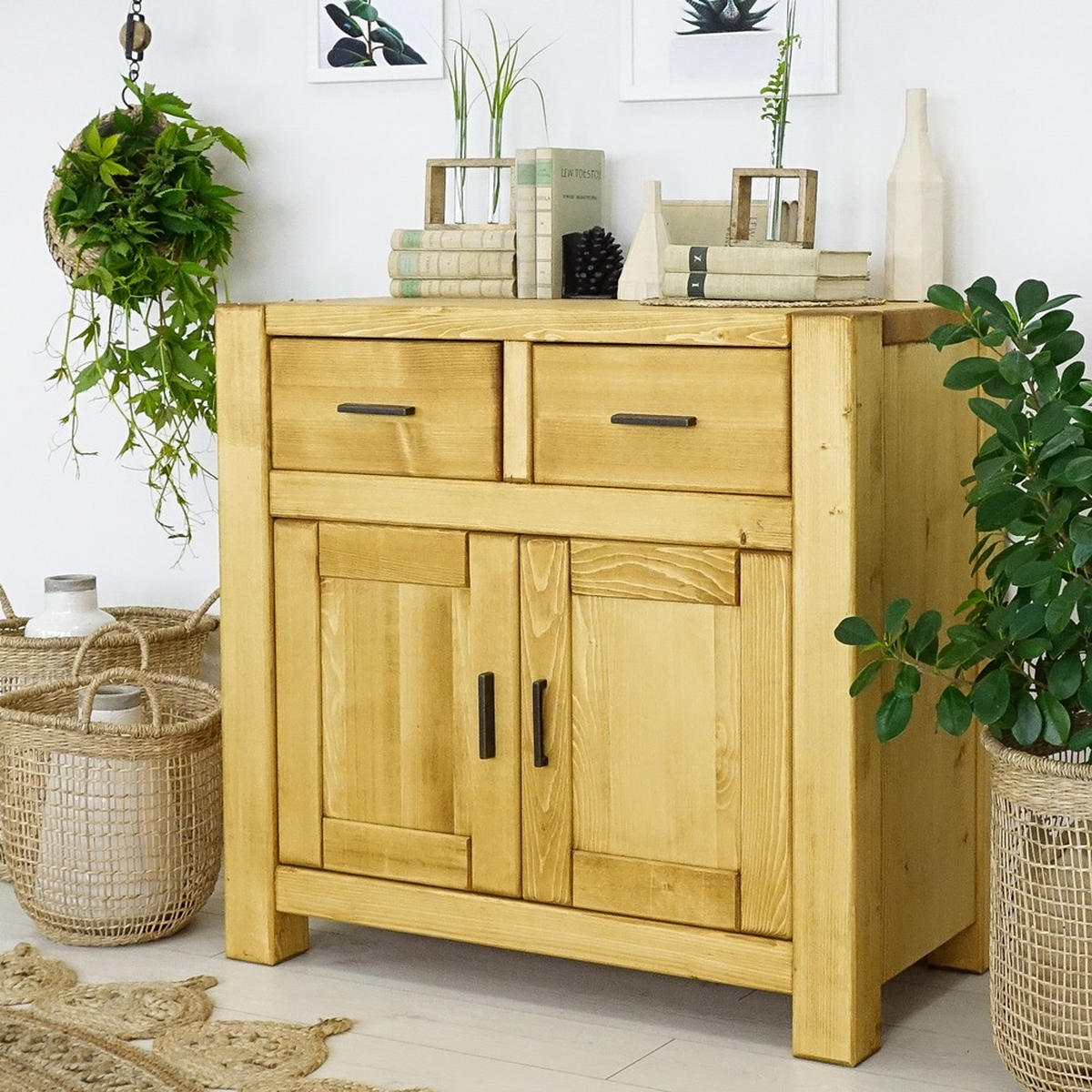 KOMMODE aus Massivholz SARA - Honig, Holz (90/85/45cm) - Seart