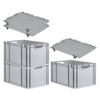 EUROBOX 3x Nextgen Economy Mit Auflagedeckel Grau/Schwarz Griffe Offen 65 Liter - Schwarz, Kunststoff (40/32/60cm) - PROREGAL
