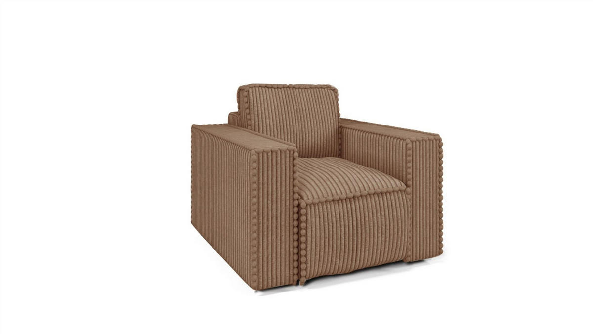 SOFASET Vajana 3-2-1 - Rotbraun, Holzwerkstoff/Textil (240/86/102cm) - Fun Möbel