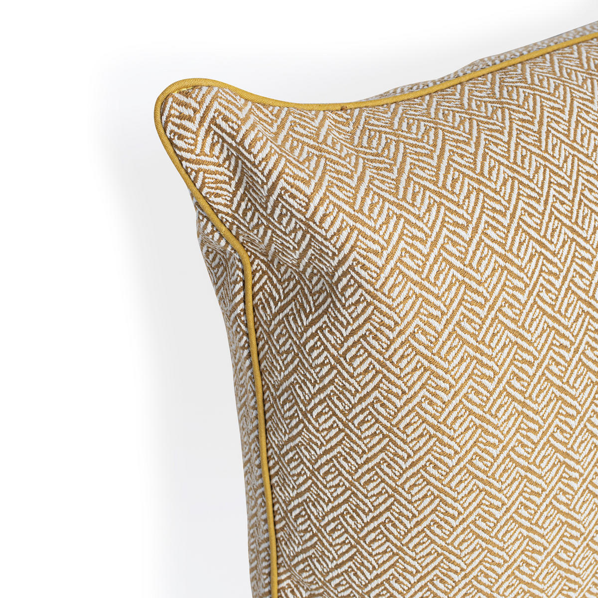 KISSENBEZUG dekorativ herringbone 50x50 cm senf - Gelb, Textil (50/50cm) - Happy Friday